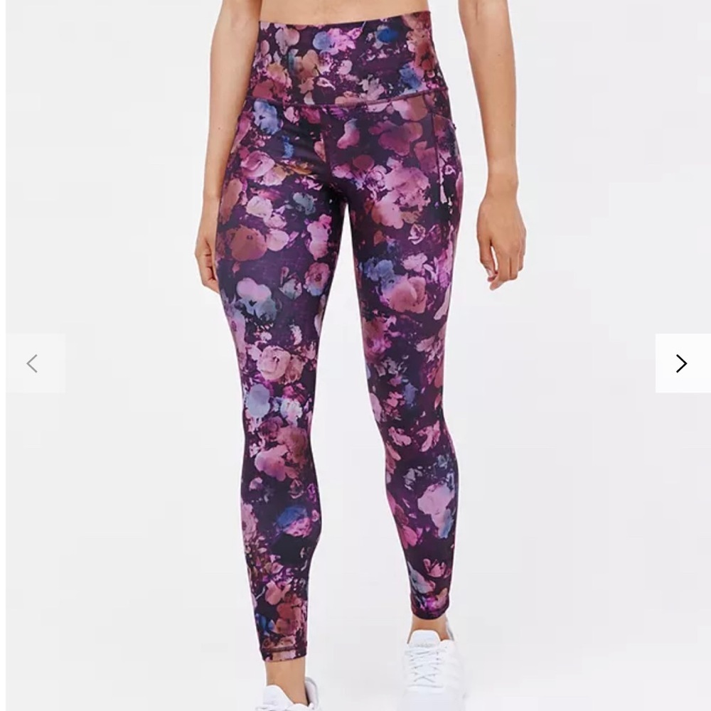 Athleta Salutation Stash Pocket Dappled Bloom Floral Leggings, Multi. Size XS